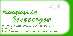 annamaria vesztergom business card